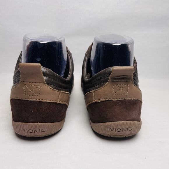 Vionic 555 Willa Sneakers Womens Sz 7 Brown Leather Lace Up Orthaheel Technology - Picture 8 of 11